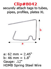 Product#8042 Wall Clip Secures Tags