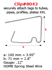 Product#8043 Wall Clip Secures Tags